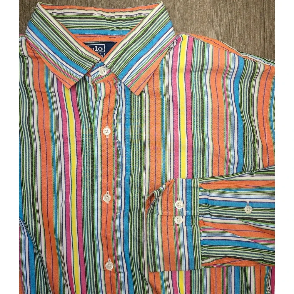 Polo by Ralph Lauren Mens Curham Long Sleeve Dress Shirt Size 17 34/35 Cotton